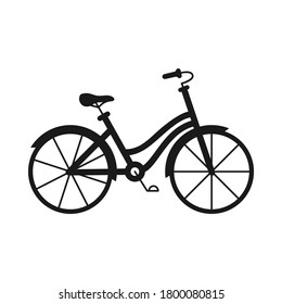 Black and white monochrome bicycle. Healthy eco transport. Travel themed vector illustration for icon, label, certificate, coupon or sale banner decoration