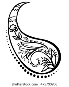 black and white, monochrome design element for paisley pattern vector