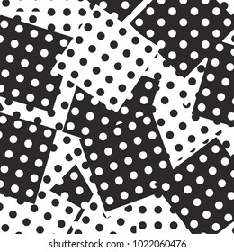 black and white monochrome dotted pattern polka dots wallpaper concept. vector background smalls dots on rectangles