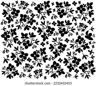 black and white monochrome floral pattern
