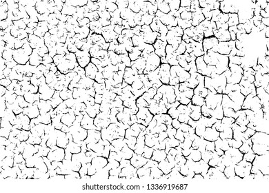 Black and white monochrome grunge pattern. Cool texture of cracks, stains, scratches, splash for print and design. Vector EPS10.