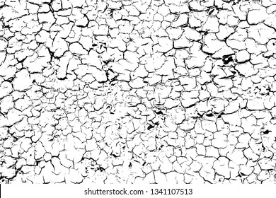 Black and white monochrome grunge pattern. Cool texture of cracks, stains, scratches, splash for print and design. Vector EPS10.