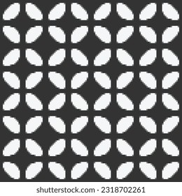 black and white monochrome pattern in pixel art style