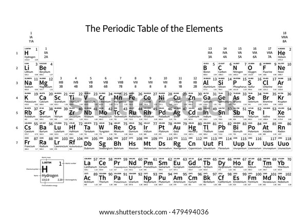 black white monochrome periodic table elements stock vector royalty free 479494036 shutterstock
