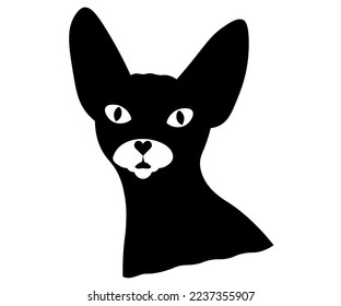 black and white monochrome sphinx cat, logo