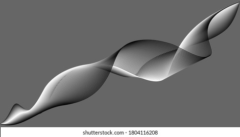 Fondo monocromático blanco y negro del vector. Textura suave de las olas sobre un fondo gris.