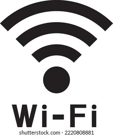 Black and white monochrome Wi-Fi mark simple illustration material