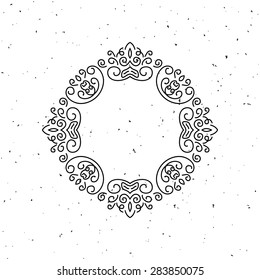 Black and white monogram design template. Vector illustration.