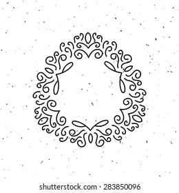 Black and white monogram design template. Vector illustration.