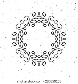 Black and white monogram design template. Vector illustration.