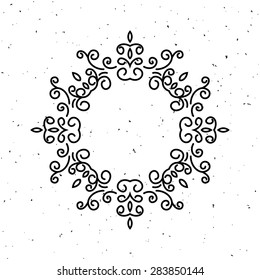 Black and white monogram design template. Vector illustration.