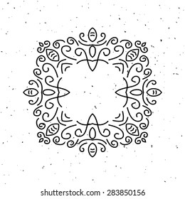 Black and white monogram design template. Vector illustration.