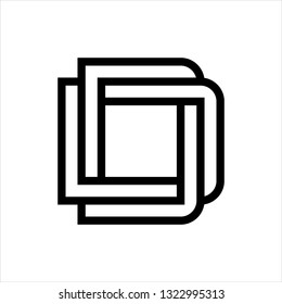 Black White Monogram Letter D Logo Mark Template Design
