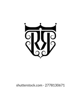 Black and white monogram letter logo
