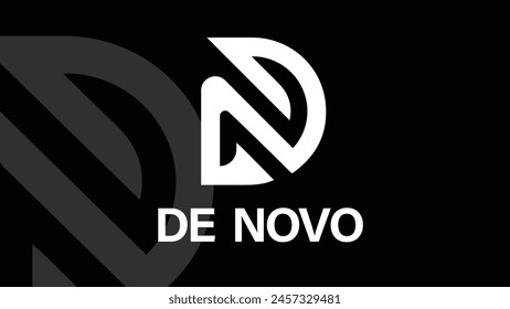 Black and White Monogram Logo Design Based on "DN"