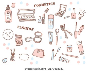 Black and white, monotone, and line drawing illustrations.Handwritten, stylish, magazine, fashion, cute, cosmetics, nails.