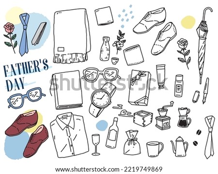 Black and white, monotone, and line drawing illustrations.Handwriting, fashion, magazines, fashion, men, Father's Day.	