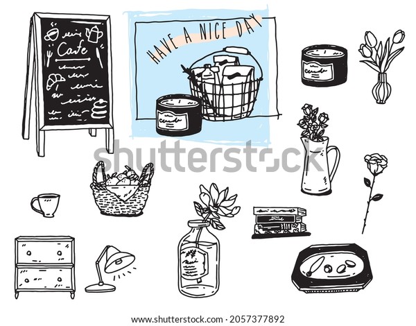 手書き イラスト カフェ のイラスト素材 画像 ベクター画像 Shutterstock
