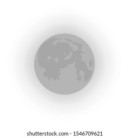 Black and white moon. Nightlight. Vector illustration.