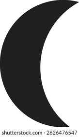 Black and white moon shape icon design.