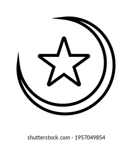 black and white moon and star icon