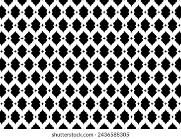 Black and white moroccan quatrefoil tiles arabic islamic pattern vector art