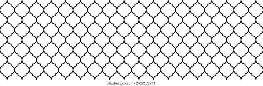 black and white Moroccan Seamless Mosaic Pattern vector