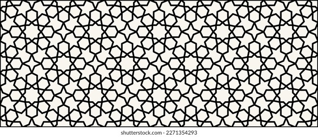 Black and White Moroccan zellige seamless vector 