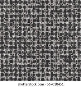 Black and white mosaic seamless pattern of dots and circles texture. Abstract background vector illustration