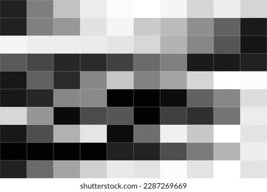 Black And White Mosaic tile. Abstract Texture Background. Geometric Shape, Monochrome. Minimal Design. Vector