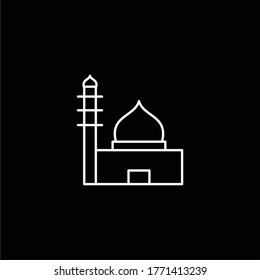 black and white mosque, islamic icon, mosque vector