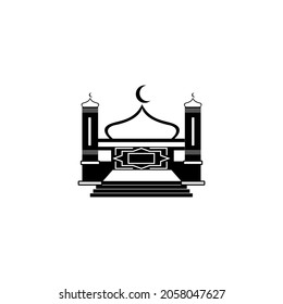 Schwarz-Weiß-Moschee-Vektorgrafik, sehr gut für Logos und LetKopfköpfe