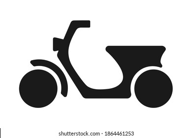 Black and white motor scooter icon. vector