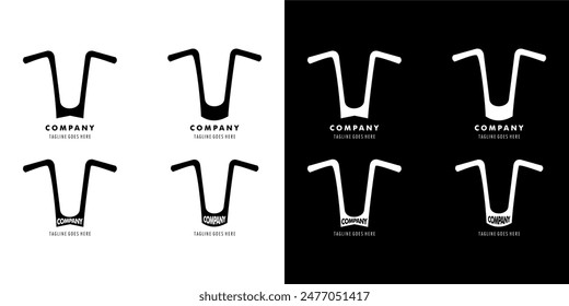 
Black and white motorcycle handlebar logo