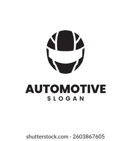 Black and white motorcycle helmet stylized vector. Graphic illustration in flat design. automotive.