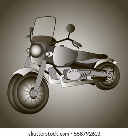 Black and white motorcycle. Vector illustration