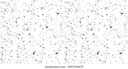 Black and white mottled seamless pattern. Grunge sprinkles, particles, dust and spots texture. Noise grain repeating background. Overlay random grit wallpaper. Vector illustration