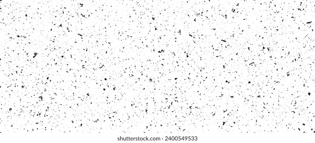 Black and white mottled seamless pattern. Small grunge sprinkles, particles, dust and spots texture. Noise grain repeating background. Overlay random grit wallpaper. Vector dotted backdrop