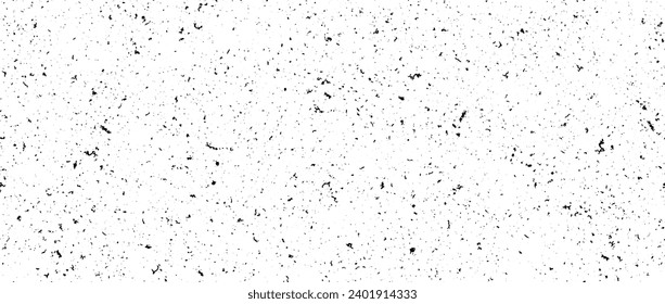 Black and white mottled seamless pattern. Small grunge sprinkles, particles, dots and spots texture. Noise grain repeating background. Overlay random grit wallpaper. Vector dust backdrop