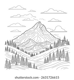 Black and white Mount Everest 