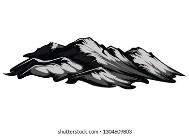 Black and White Mountain Adventure Background template vector