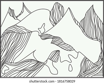 Black and white mountain design
