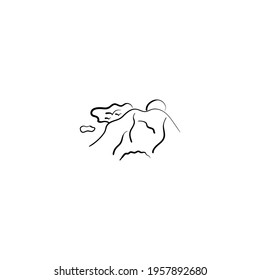 Black and white mountain illustration