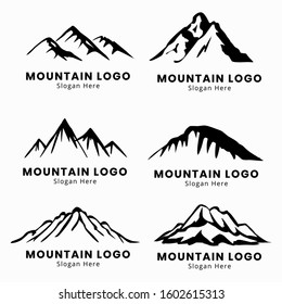 Black and white Mountain illustration, simple landscape, suitable for screen printing, logo design, creative logo and natural icons