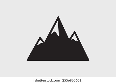 Black and White Mountain Landscape Vector Illustration