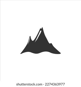 Black and white mountain logo design