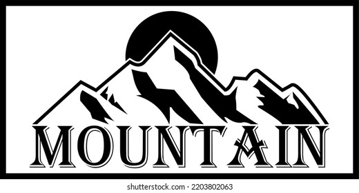 Black White Mountain Logo Rectangular Frame Stock Vector (Royalty Free ...