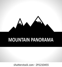 Black and white mountain panorama