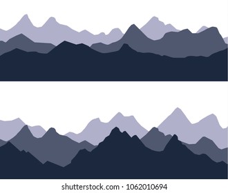 Black White Mountain Silhouettesbackground Border Rocky Stock Vector ...