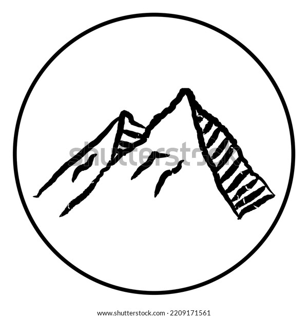 Black White Mountain Vector Image Logo Stock Vector (Royalty Free